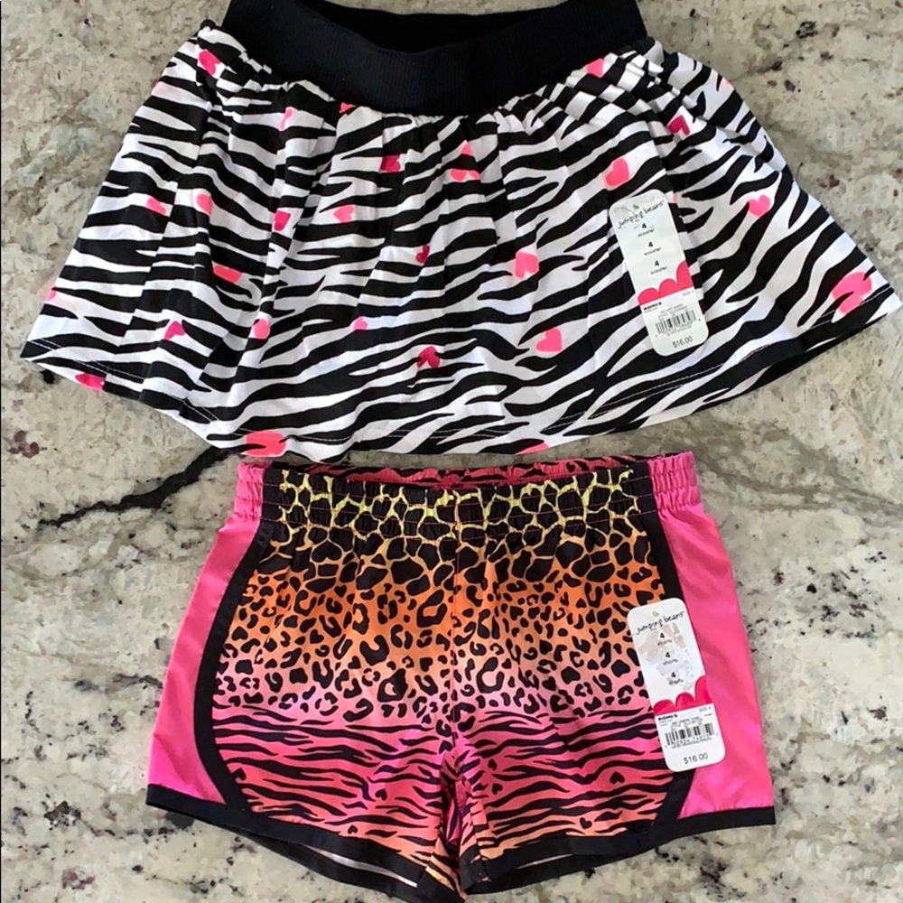 Girls Jumping Beans Skorts &Shorts Set of 2 Sz 4,5